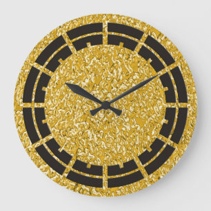 PURE GOLD Spritzer Pattern + Ihr Bild Große Wanduhr
