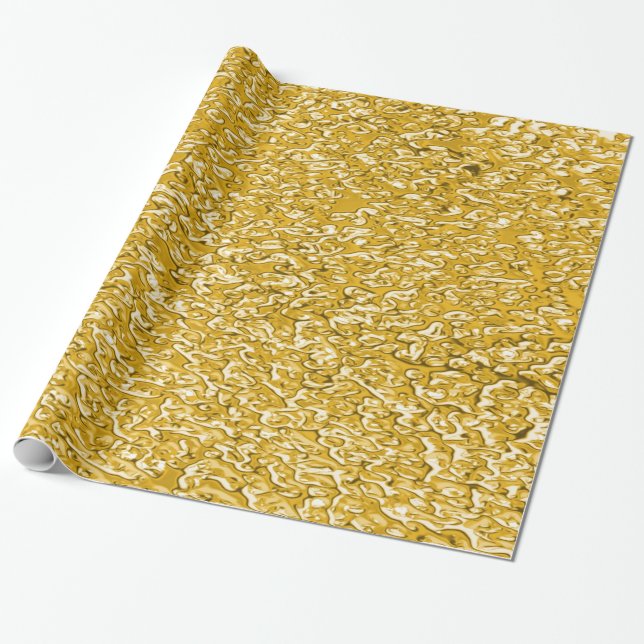 PURE GOLD Spritzer Pattern + Ihr Text / Foto Geschenkpapier (Ungerollt)