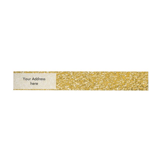 PURE GOLD Spritzer Pattern + Ihr Text / Foto Rundum-Adressaufkleber (Person)