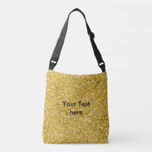 PURE GOLD Spritzer Pattern + Ihr Text / Foto Tragetaschen Mit Langen Trägern