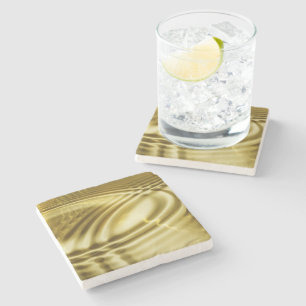 PURE GOLDEN WAVS soft Pattern + Ihr Text / Foto Steinuntersetzer
