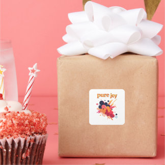 "Pure Joy, pure you.” Positive Vibes Street Wear Quadratischer Aufkleber