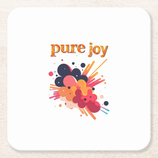 "Pure Joy, pure you.” Positive Vibes Street Wear  Rechteckiger Pappuntersetzer (Vorderseite)