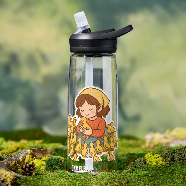 Pure Joy with Little Ducklings 🐥💛" Trinkflasche (Außenbereich (gedreht))