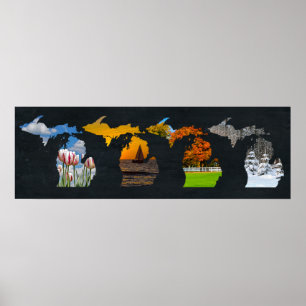 Pure Michigan Seasons Artwork Poster
