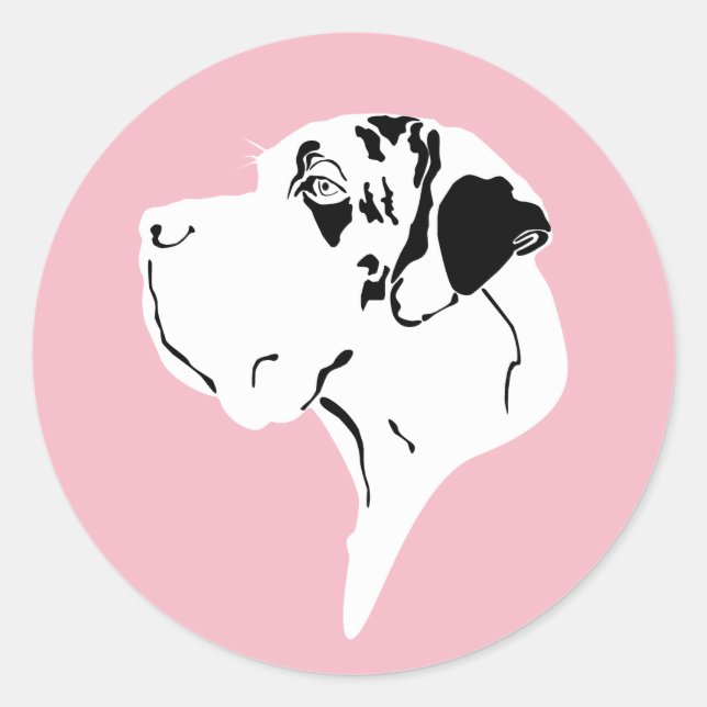 Pure Modern Minimalistic Great Dane Runder Aufkleber (Vorderseite)