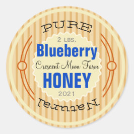 Pure Natural Blueberry Customized Honey Jar Runder Aufkleber