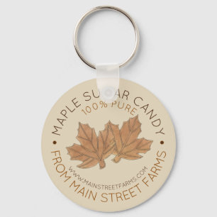 Pure Organic Maple Sugar Syrup Candy Leaf Leaves Schlüsselanhänger