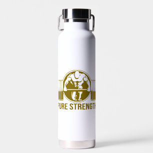 Pure Strength Powerlifting Logo – Gold Edition Fit Trinkflasche