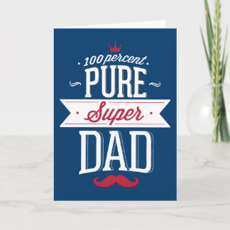Pure Super Vater Mustache Rot und Weiß Karte