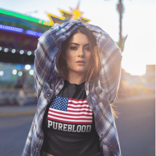 PUREBLOOD UNVACCINATED patriotische T - SHIRT