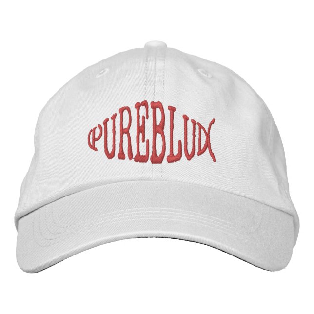PureBlud-Weißhut Bestickte Baseballkappe (Vorderseite)
