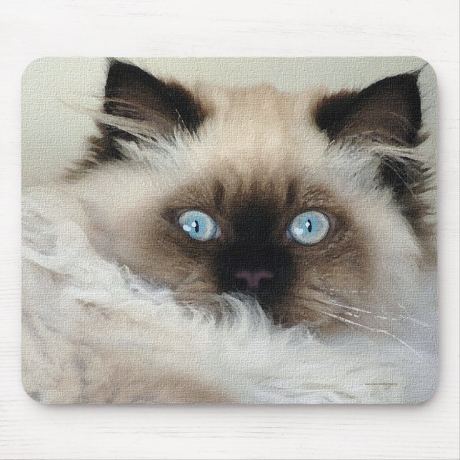 Purebred Birman Fluffy Cat Mousepad (Vorne)