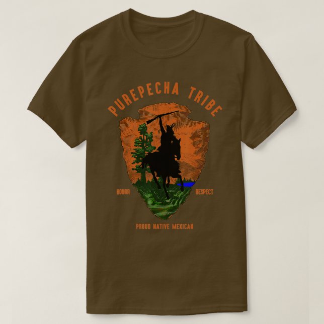 Purepecha Stamm Indianerreich Indianerproud Retro T-Shirt (Design vorne)