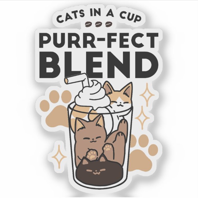 Purer Blend: Cat and Coffee Art for Pet Lovers Aufkleber (Vorderseite)