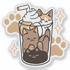 Purer Blend: Cat and Coffee Art for Pet Lovers Aufkleber