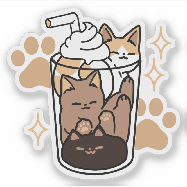 Purer Blend: Cat and Coffee Art for Pet Lovers Aufkleber (Vorderseite)