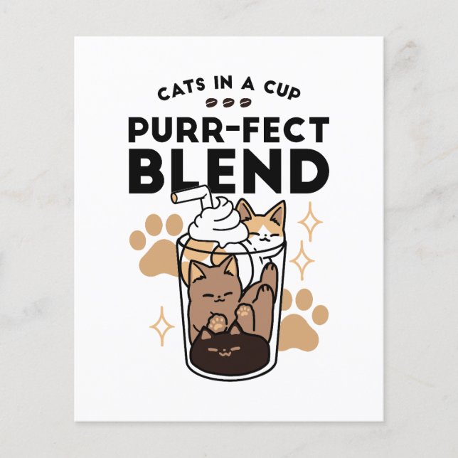 Purer Blend: Cat and Coffee Art for Pet Lovers Flyer (Vorne)