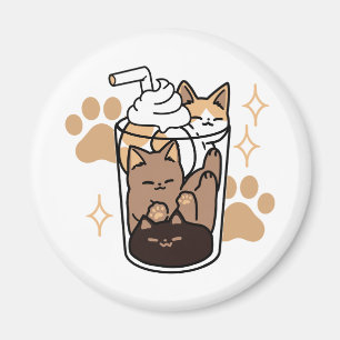 Purer Blend: Cat and Coffee Art for Pet Lovers Magnet