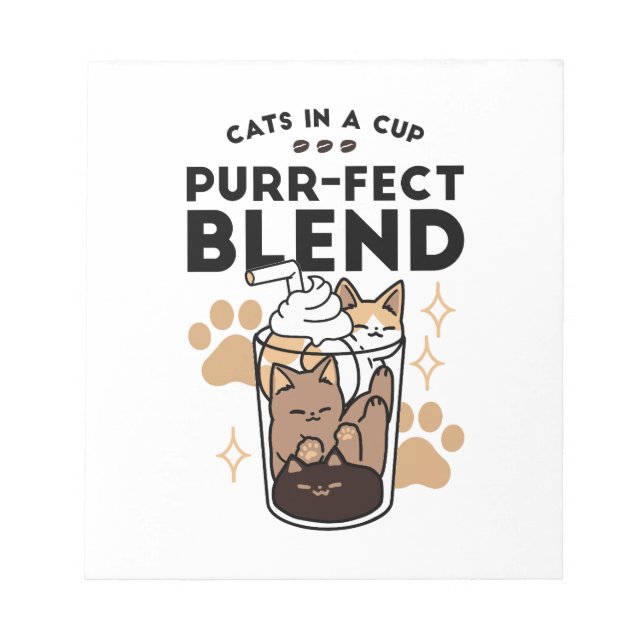 Purer Blend: Cat and Coffee Art for Pet Lovers Notizblock (Vorderseite)