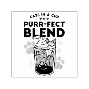 Purer Blend: Cat and Coffee Art for Pet Lovers Permastempel