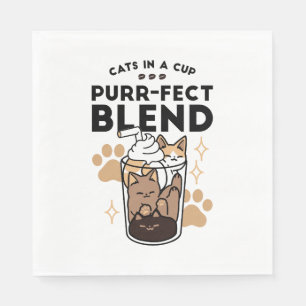Purer Blend: Cat and Coffee Art for Pet Lovers Serviette