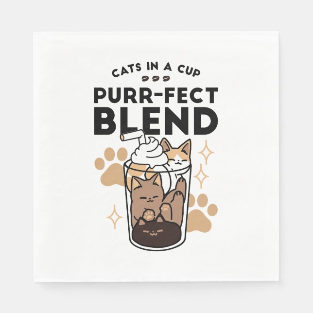 Purer Blend: Cat and Coffee Art for Pet Lovers Serviette (Vorderseite)
