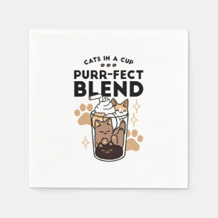 Purer Blend: Cat and Coffee Art for Pet Lovers Serviette