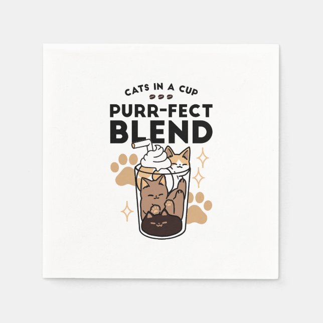 Purer Blend: Cat and Coffee Art for Pet Lovers Serviette (Vorderseite)