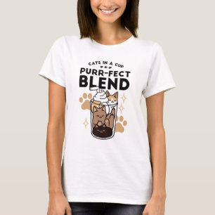 Purer Blend: Cat and Coffee Art for Pet Lovers T-Shirt
