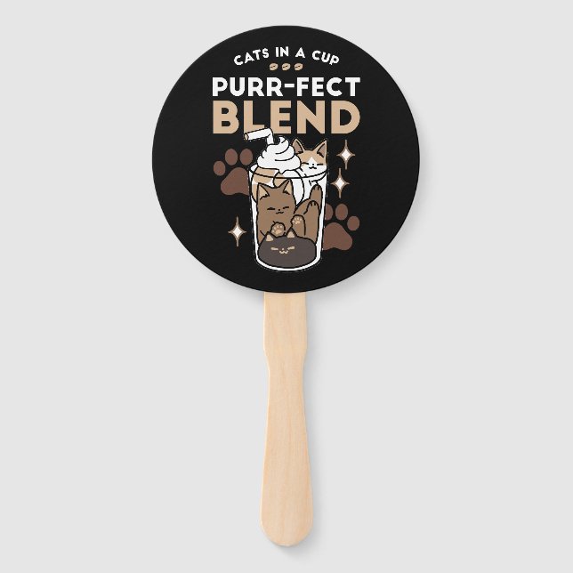Purer-fect-Mischung: Kaffeedesign für Cat & Coffee Fächer (Vorderseite)