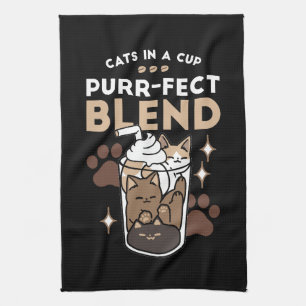 Purer-fect-Mischung: Kaffeedesign für Cat & Coffee Geschirrtuch