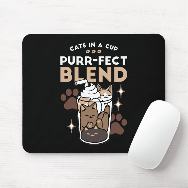 Purer-fect-Mischung: Kaffeedesign für Cat & Coffee Mousepad (Mit Mouse)
