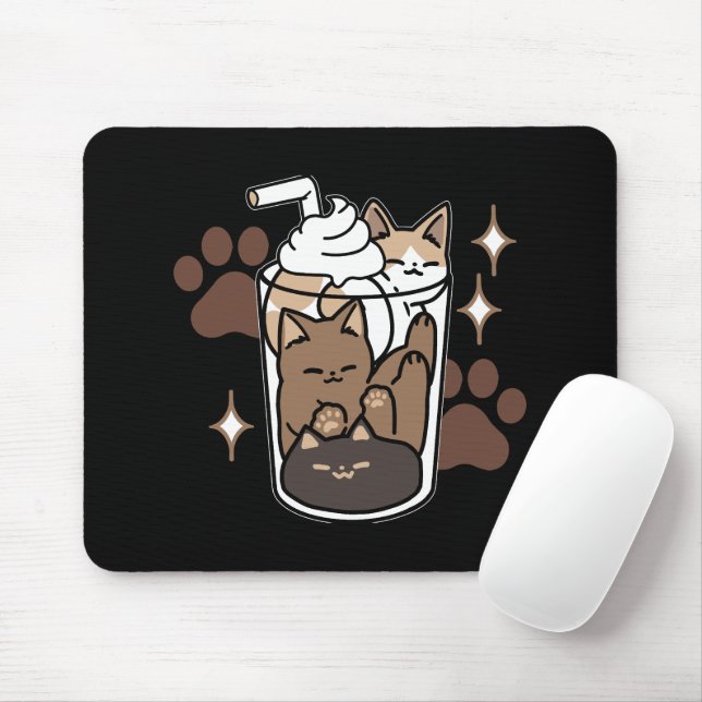 Purer-fect-Mischung: Kaffeedesign für Cat & Coffee Mousepad (Mit Mouse)