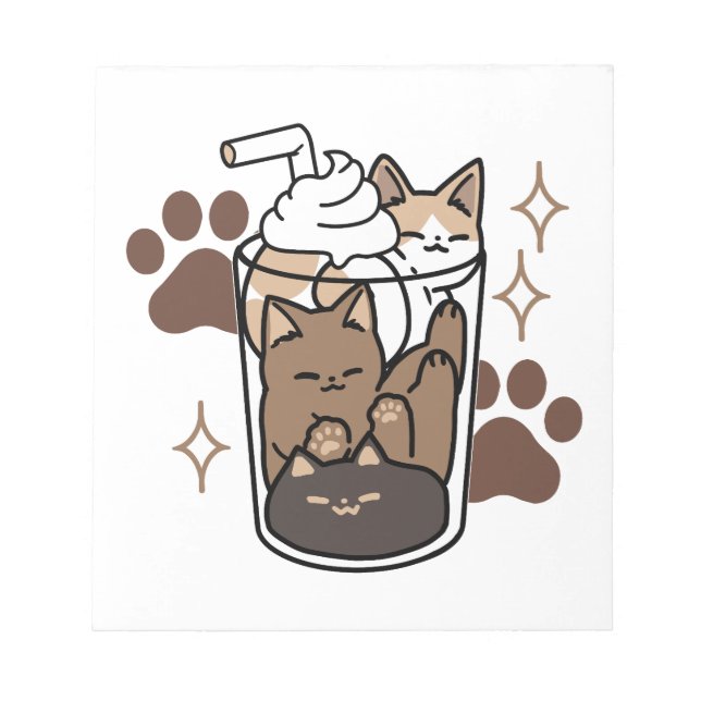 Purer-fect-Mischung: Kaffeedesign für Cat & Coffee Notizblock (Vorderseite)