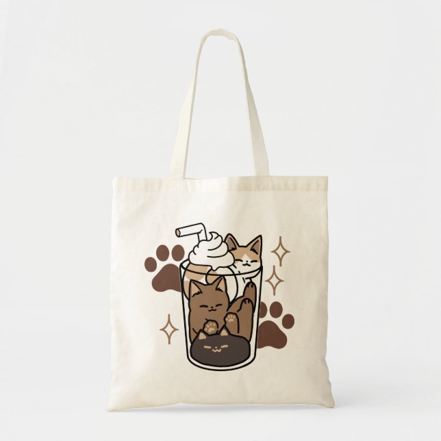 Purer-fect-Mischung: Kaffeedesign für Cat & Coffee Tragetasche (Vorne)