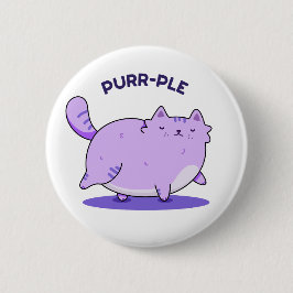 Purer Funny Fat Kitty Cat Pun Button