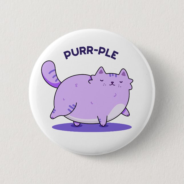 Purer Funny Fat Kitty Cat Pun Button (Vorderseite)