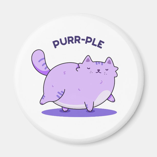Purer Funny Fat Kitty Cat Pun Magnet (Vorne)