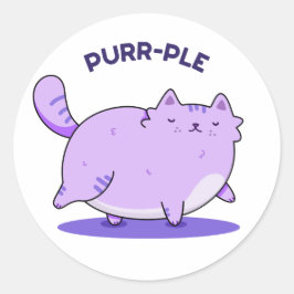 Purer Funny Fat Kitty Cat Pun Runder Aufkleber