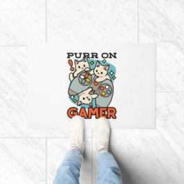 Purer On Gamer - Niedliches Cat Gaming Design Fußmatte
