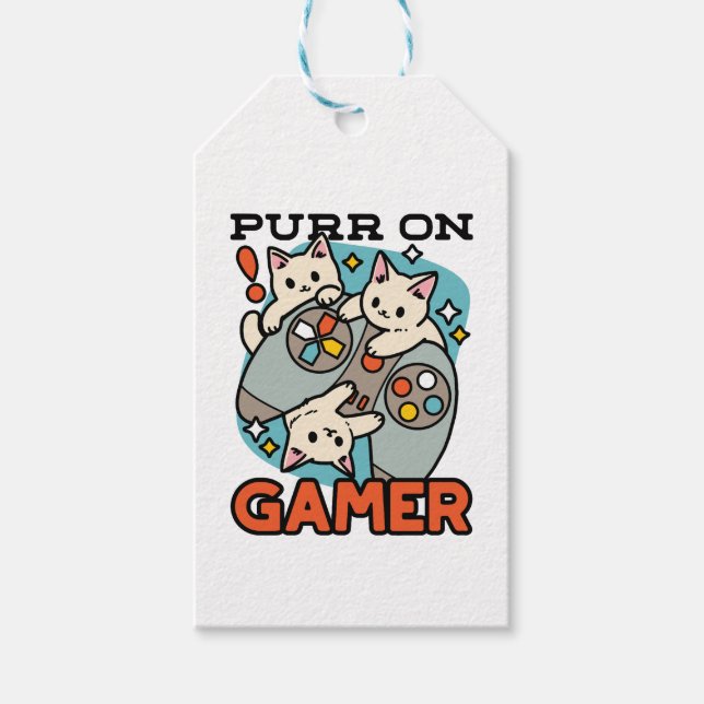 Purer On Gamer - Niedliches Cat Gaming Design Geschenkanhänger (Vorderseite)