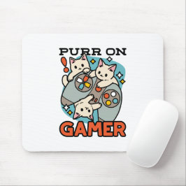 Purer On Gamer - Niedliches Cat Gaming Design Mousepad