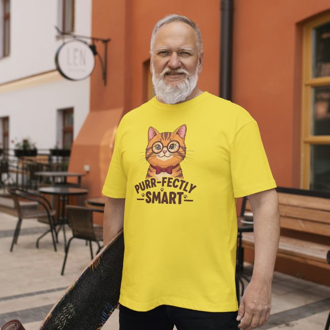 Purer, Smart Nerdy Cat mit Brille T-Shirt (Von Creator hochgeladen)