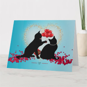 Purere Liebe - Katze Valentinballons - Geschenktüt Karte