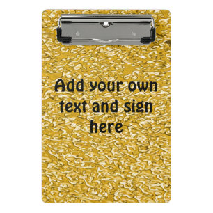 PURES GOLD Sprenkelmuster + Ihr Text / Ihre Ideen Mini Klemmbrett