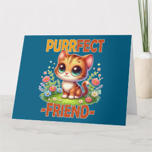 Purfect Friend pun Niedlich orange Katzenkätzchen Dankeskarte
