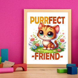 Purfect Friend pun Niedlich orange Katzenkätzchen  Fotodruck