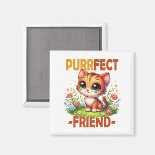 Purfect Friend pun Niedlich orange Katzenkätzchen  Magnet