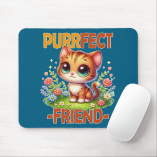 Purfect Friend pun Niedlich orange Katzenkätzchen Mousepad